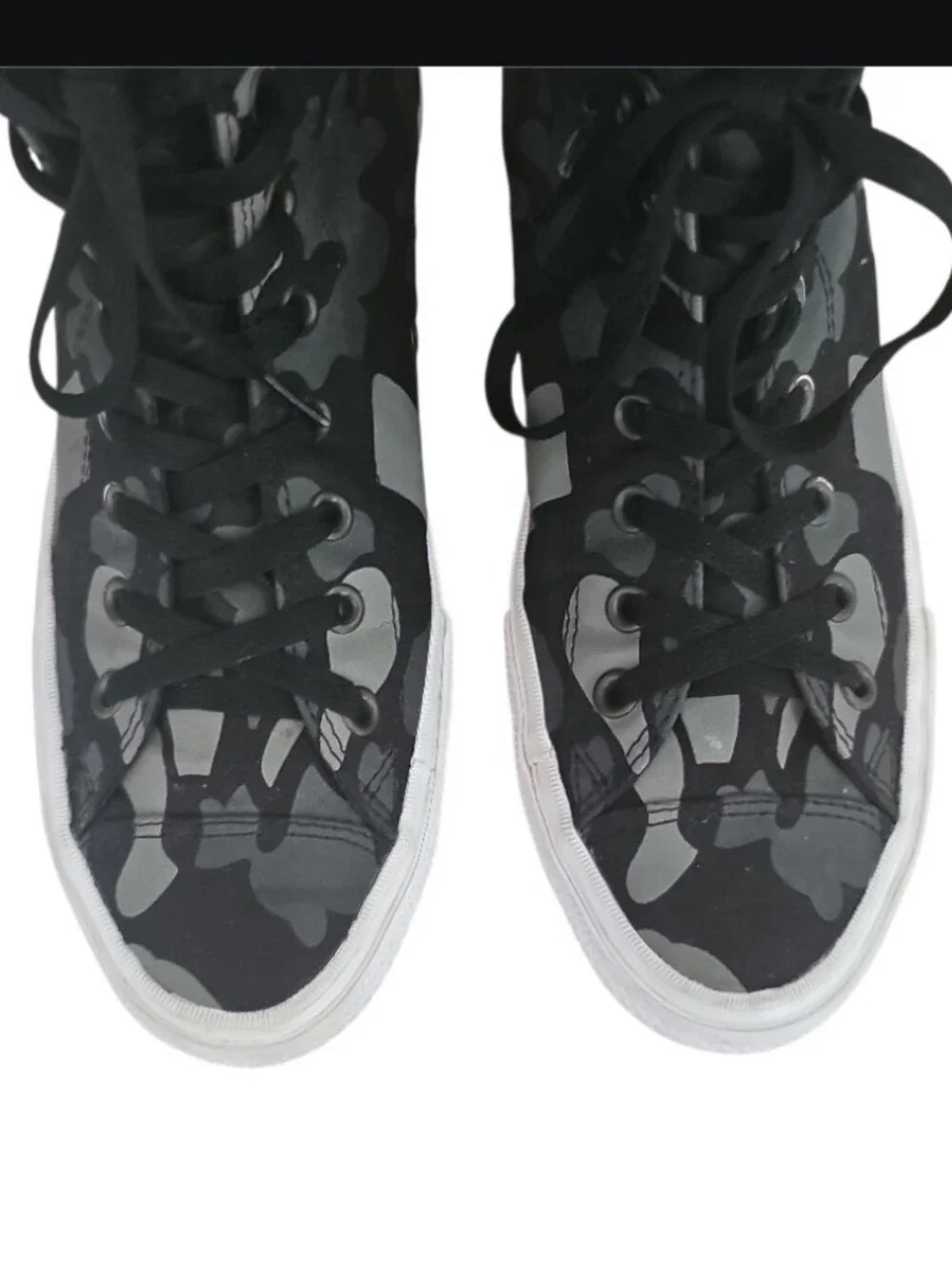 Converse Chuck Taylor II Camo High Top Sneakers Men 10.5 Black Gray Camo Shoes - Picture 4 of 15